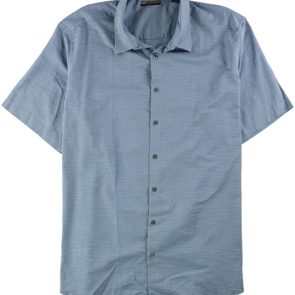 Alfani Mens Slim-Fit Striped Button Up Shirt, Blue, Big & Tall, Big 3X