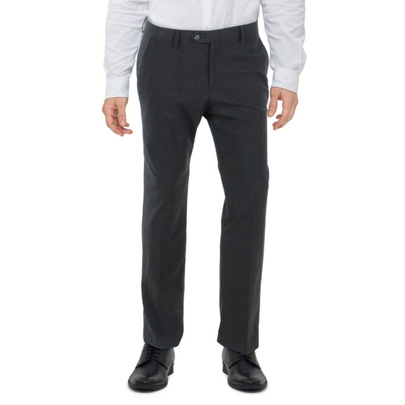 Men's Slim-Fit Stretch Solid Suit Pants Charcoal 38x34
