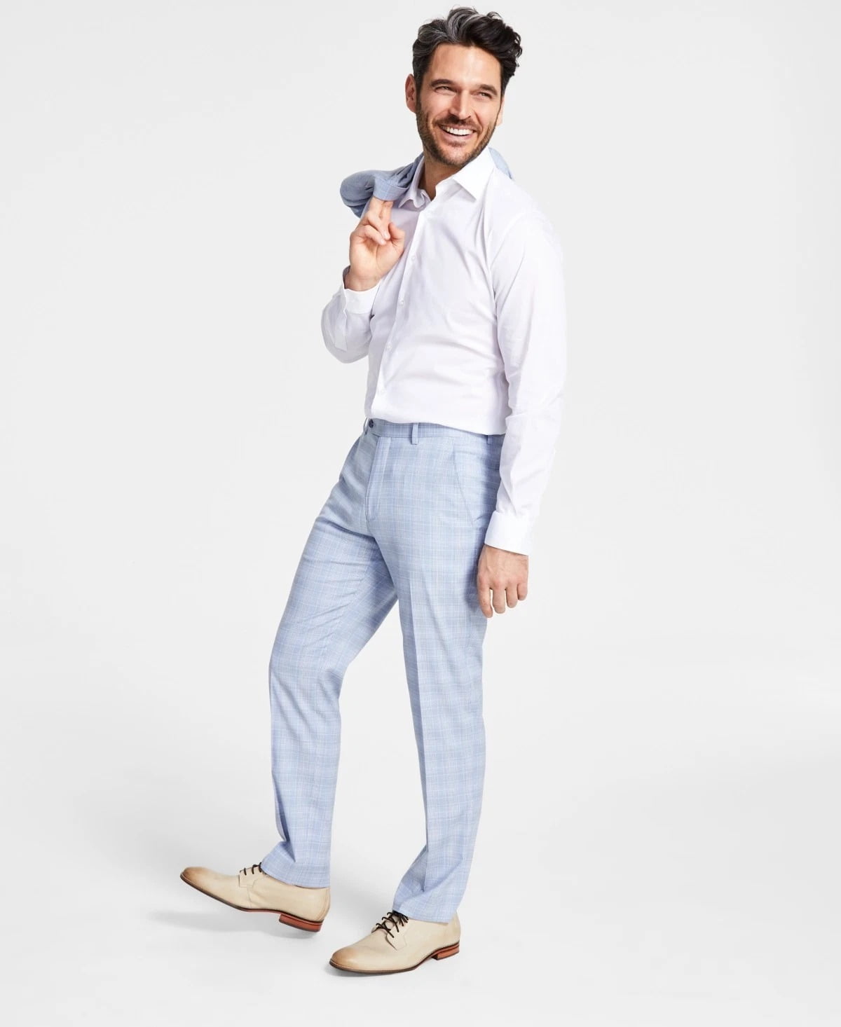 fitted lace wedding dress Alfani Mens Slim fit Dress Pants 36 / 32 Navy Blue Solid Stretch – Bristol  Apparel Co main image 1