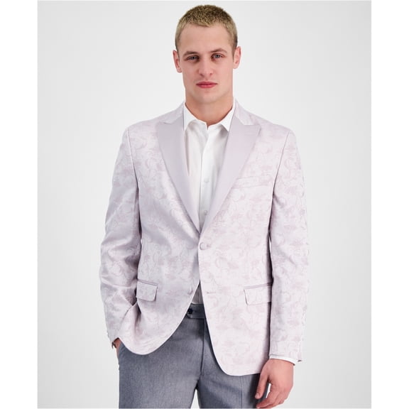 Alfani Mens Floral Two Button Blazer Jacket, Pink, 36 Short