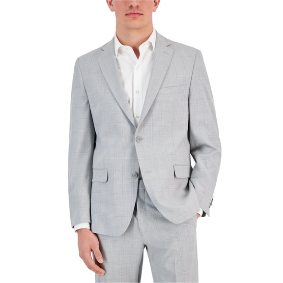 Alfani Mens Plaid Two Button Blazer Jacket, Multicoloured, 40 Short