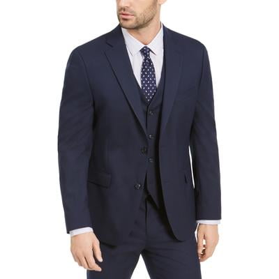 Alfani Mens Slim fit Suit Jacket Blazer 41 R Navy Blue Solid Stretch