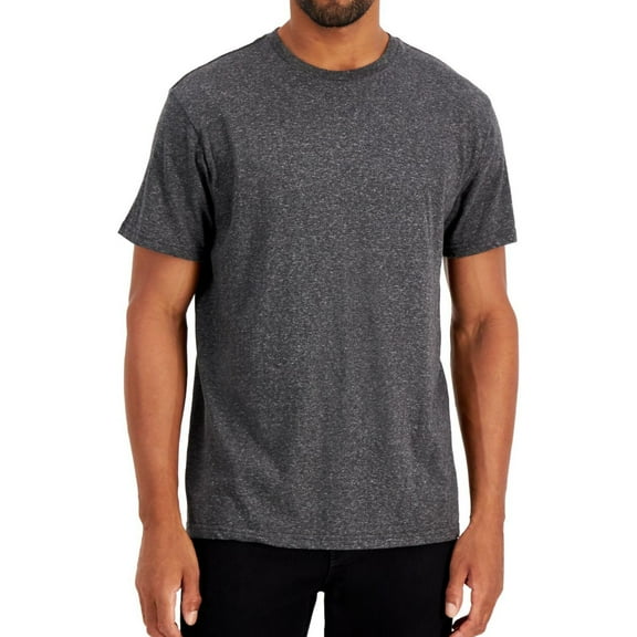 Alfani Mens Solid Basic T-Shirt, Black, Small