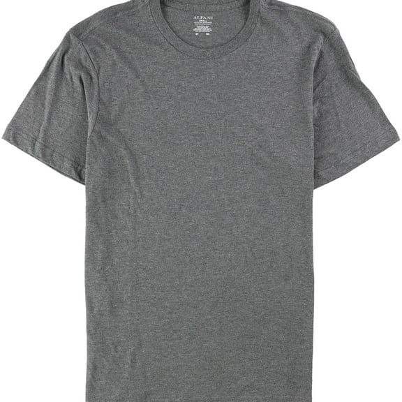Alfani Mens Solid Basic T-Shirt, Grey, Small