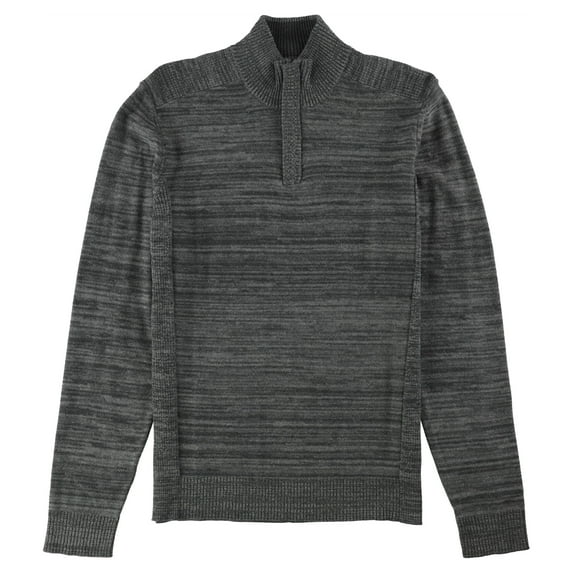 Alfani Mens Solid Quarter-Zip Pullover Sweater, Black, XX-Large