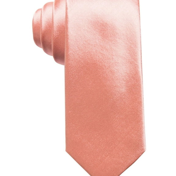 Alfani Mens Solid Silk Self-tied Necktie, Orange, One Size