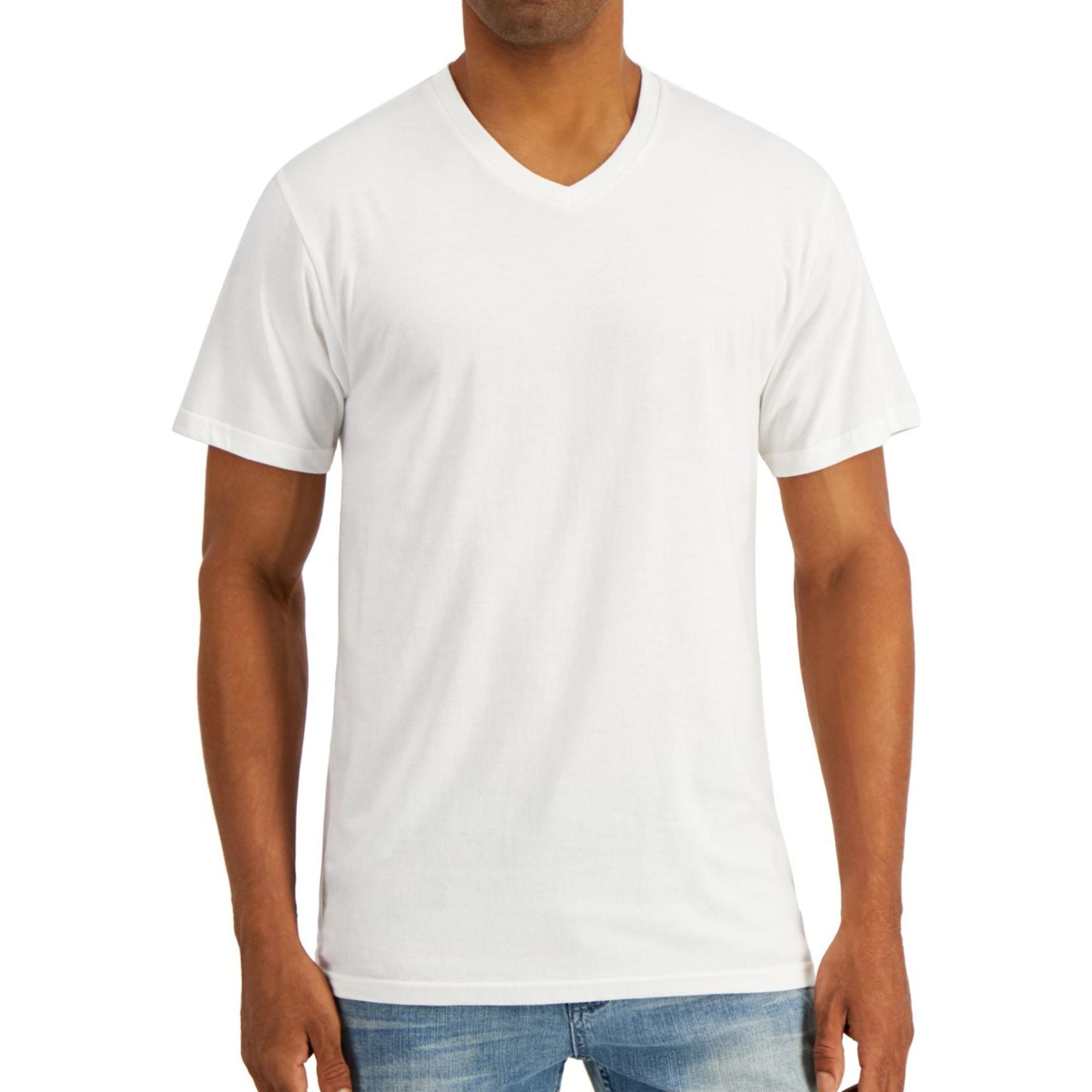 Alfani Mens Solid V-Neck Basic T-Shirt, White, Large - Walmart.com