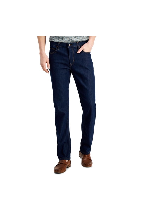 Mens Dark Rinse Regular Fit Jeans, Blue, 40X30W x 30L