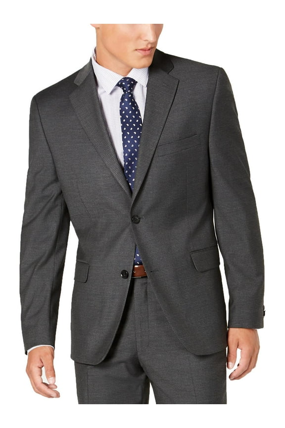 Mens Stretch Slim Fit Suit Jacket Gray 38S