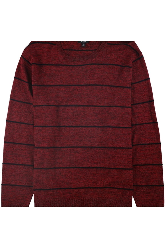 Mens Stripe Pullover Sweater, Red, Small