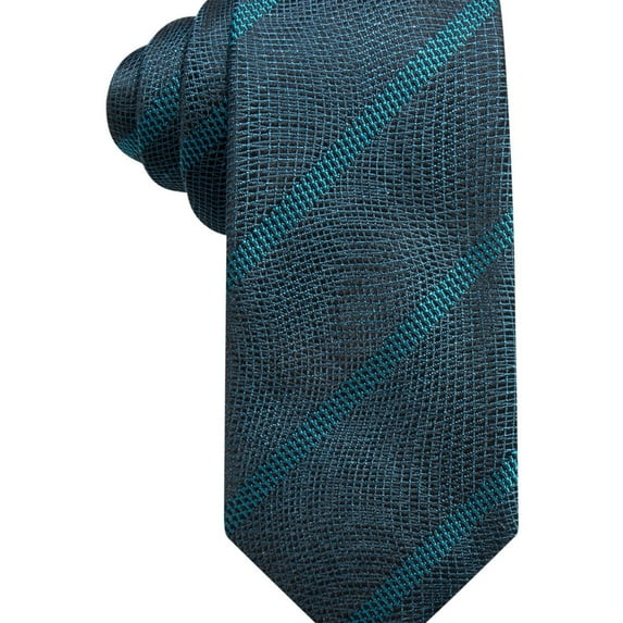 Alfani Mens Striped Self-tied Necktie, Green, One Size