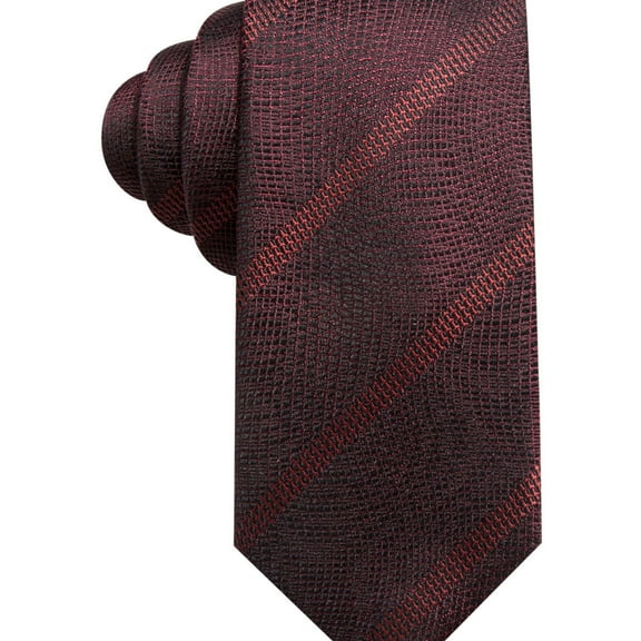Alfani Mens Striped Self-tied Necktie, Red, One Size