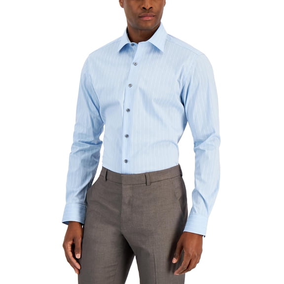 Alfani Mens Striped Slim Fit Dress Shirt