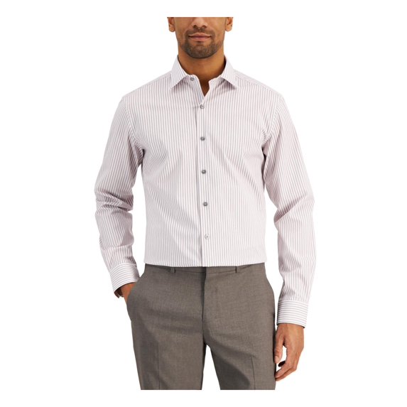 Alfani Mens Striped Slim Fit Dress Shirt