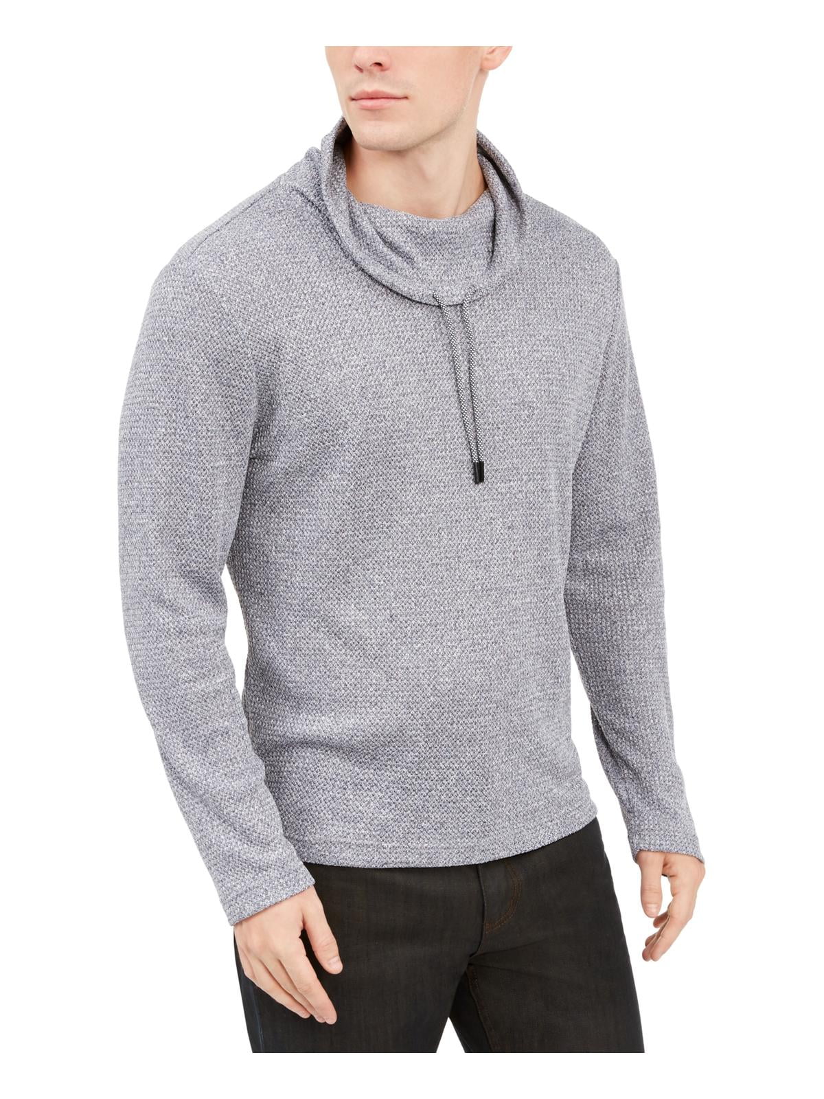 Alfani Mens Textured Marled Funnel-Neck Sweatshirt Blue XL - Walmart.com