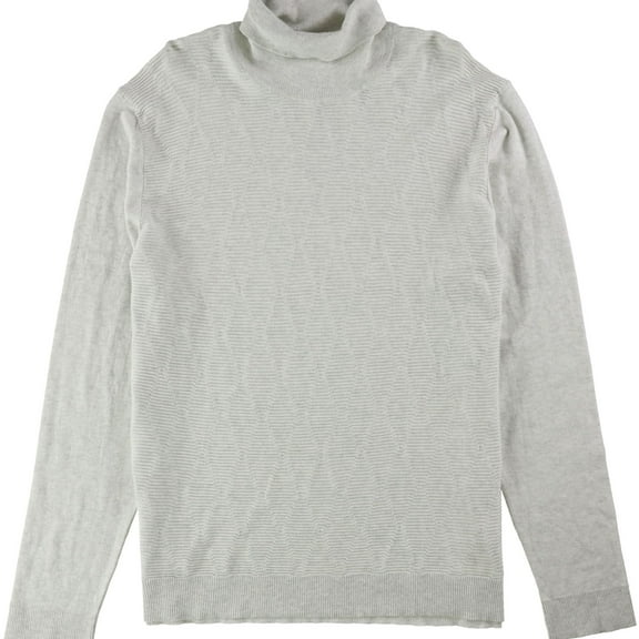Alfani Mens Textured Pullover Sweater, White, Medium