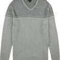 thumbnail image 1 of Alfani Mens Textured Stripe Pullover Sweater, Grey, XX-Large, 1 of 2
