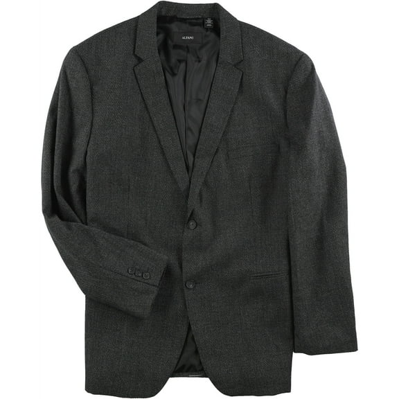 Alfani Mens Textured Two Button Blazer Jacket, Grey, Medium (Regular)