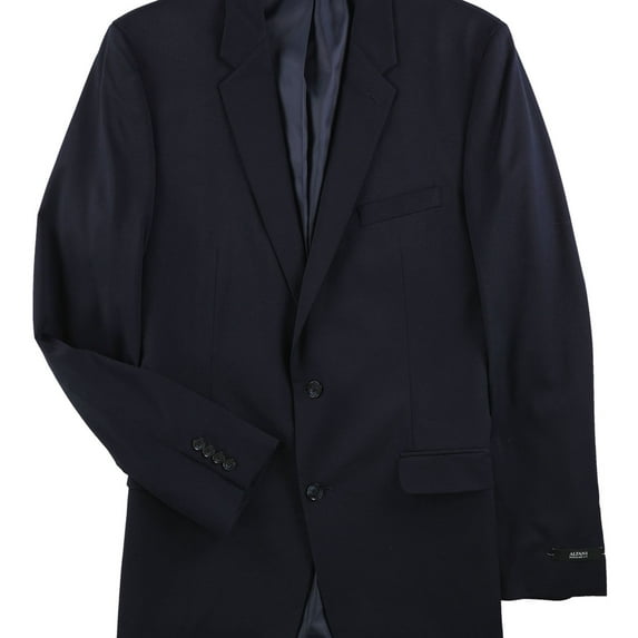 Alfani Mens Traveler Two Button Blazer Jacket, Blue, Big & Tall, 42 Long