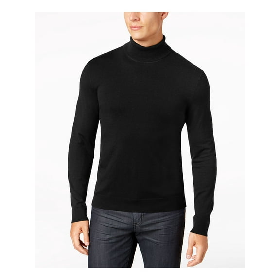 Alfani Mens Turtleneck Pullover Sweater, Black, X-Large