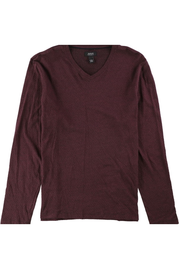 Mens V-Neck Jacquard Basic T-Shirt, Red, XX-Large