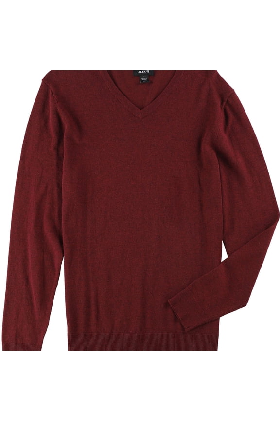 Mens V-Neck Pullover Sweater, Red, Small