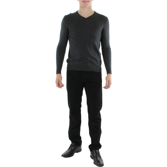 Alfani Mens V-Neck Ribbed Trim Sweater