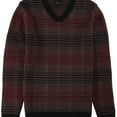 thumbnail image 1 of Alfani Mens V-neck Pullover Sweater, Red, Small, 1 of 2