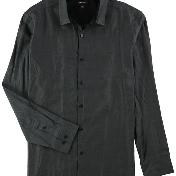 Alfani Mens Vernon Button Up Shirt, Grey, Small