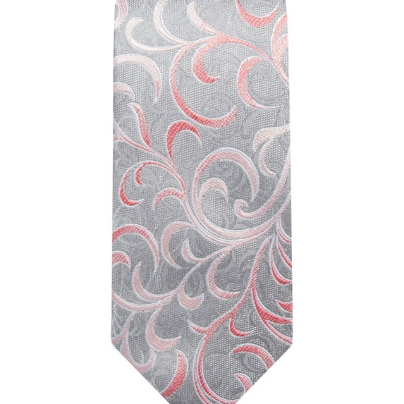 Alfani Mens Vine Self-tied Necktie, Grey, Classic (57 To 59 in.)