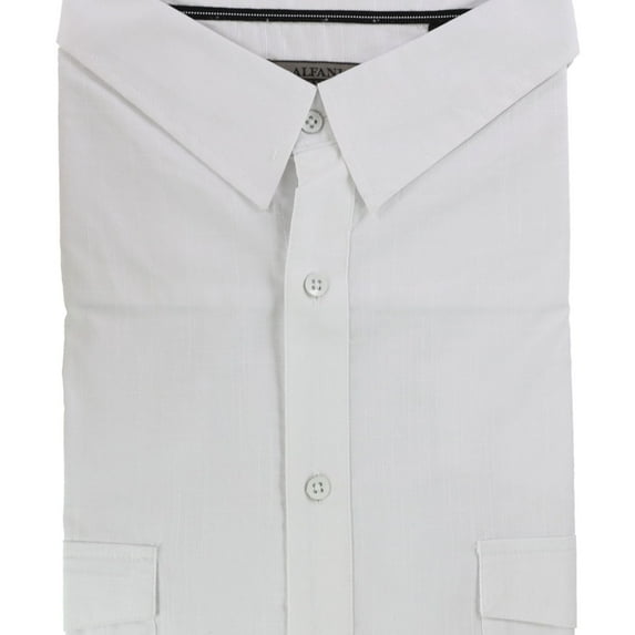 Alfani Mens Warren SS Button Up Shirt, White, Big & Tall, 4XLT