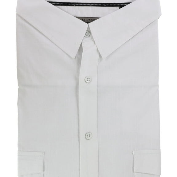 Alfani Mens Warren SS Button Up Shirt, White, Big & Tall, 4XLT