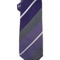 thumbnail image 1 of Alfani Mens Warren Stripe Self-tied Necktie, Purple, One Size, 1 of 1