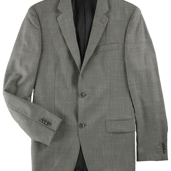 Alfani Mens Wool Two Button Blazer Jacket, Grey, 38 Long