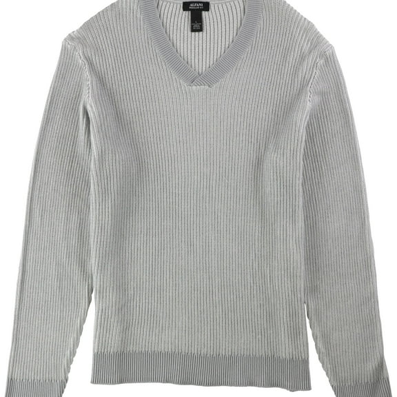 Alfani Mens v-neck Knit Sweater, Grey, XX-Large