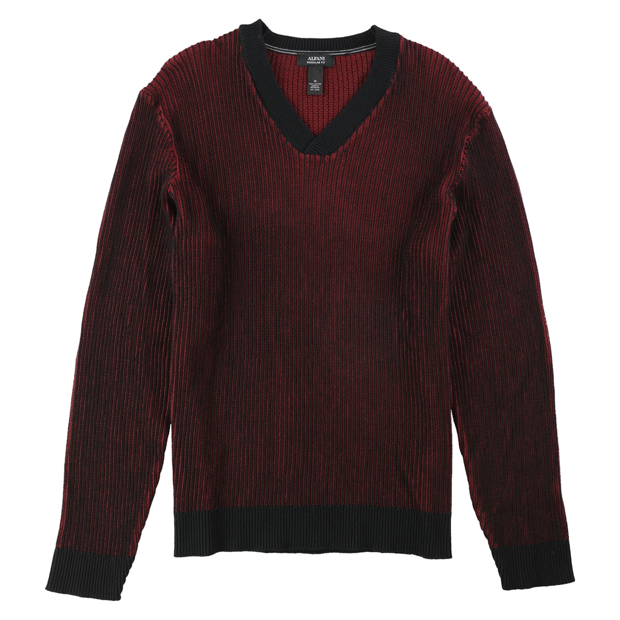 Alfani Mens v-neck Knit Sweater, Red, Small