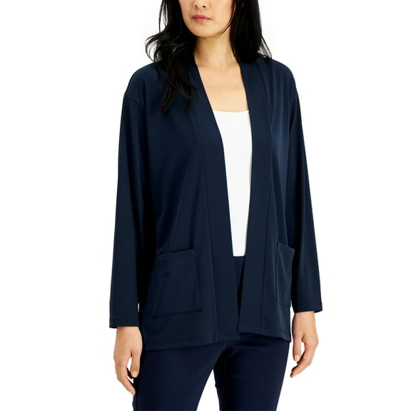 Alfani Open Front Cardigan Modern Navy S