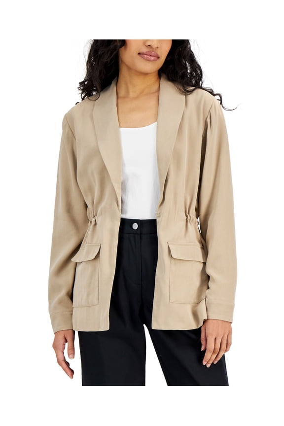 Petite Cinch Waist Jacket Fresh Almond PXL