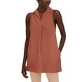 thumbnail image 1 of Alfani Petite Collared Sleeveless Tunic Cedar Chest PXS, 1 of 1