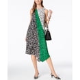 thumbnail image 1 of Alfani Petite Colorblocked Print Asymmetrical Dress Green Marks Slope 8P, 1 of 1