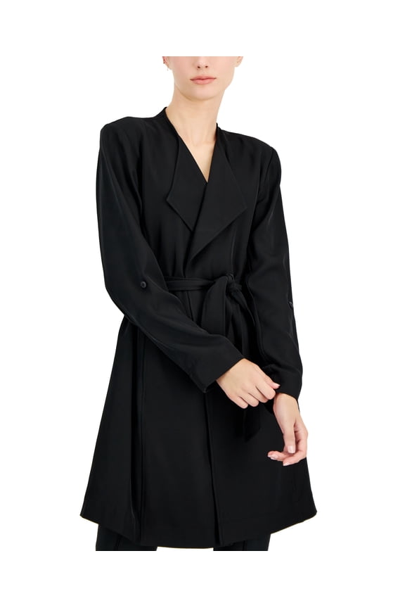 Petite Draped Belted Jacket Deep Black PM
