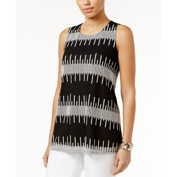 Alfani Petite Embroidered Top Deep Black PXS