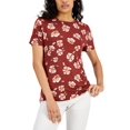 thumbnail image 1 of Alfani Petite Floral Print T-Shirt Floating Floral Crimson PS, 1 of 1