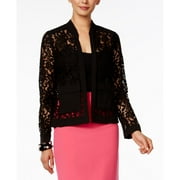 ALFANI Petite Lace Bomber Jacket Black PS