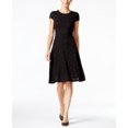 thumbnail image 1 of Alfani Petite Lace Fit Flare Dress Deep Black 4P, 1 of 1