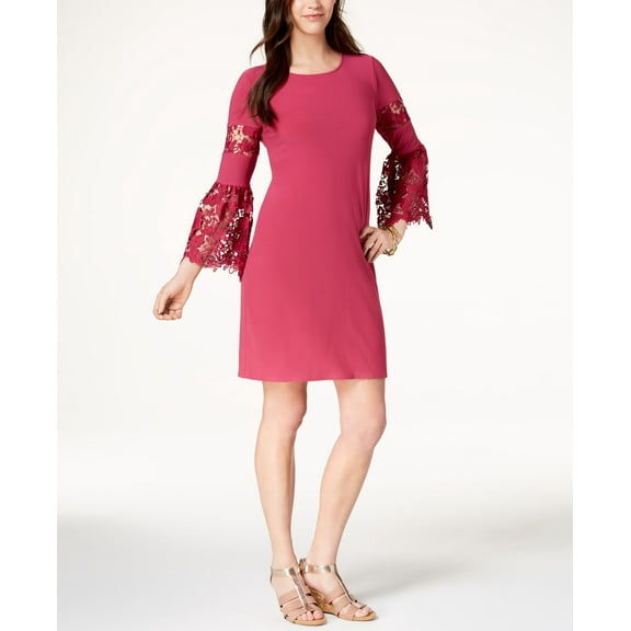Alfani Petite Lace Sleeve Dress Modern Berry 8P