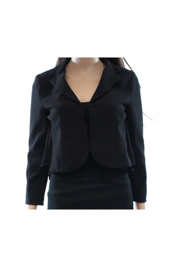 Petite Mixed Media Blazer Deep Black PM