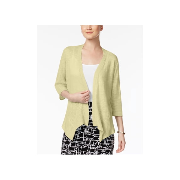 Alfani Petite Open Front Cardigan Yellow Daffodil PM