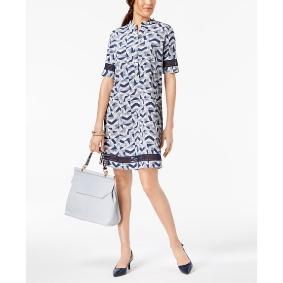 Alfani Petite Printed Crochet Trim Dress Arrowhead Sketch 6P