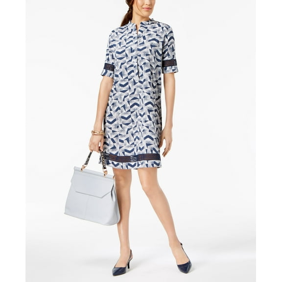 Alfani Petite Printed Crochet Trim Dress Arrowhead Sketch 8P